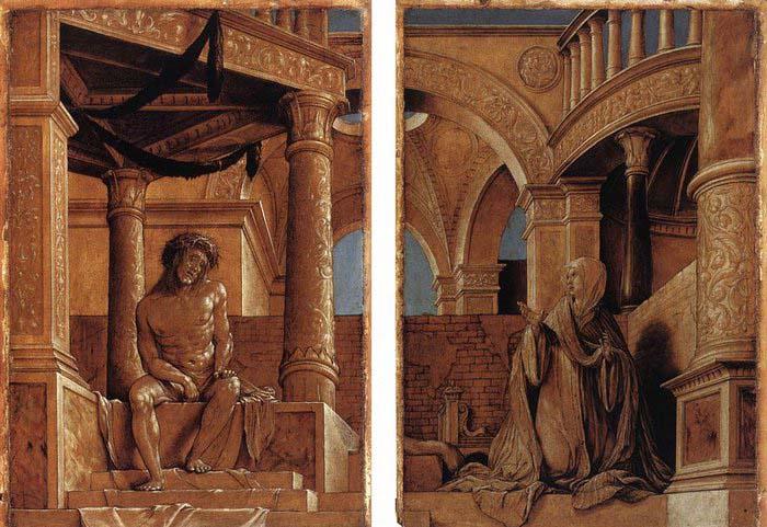 HOLBEIN, Hans the Younger Diptych with Christ and the Mater Dolorosa oil painting image